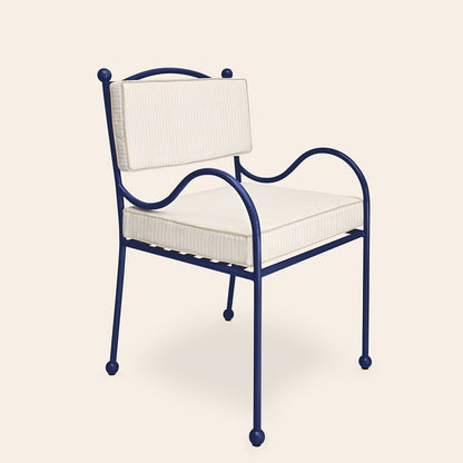 Panarea Armchair in Mare, Stone & White Upholstery