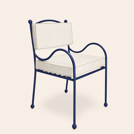 Panarea Armchair in Mare, Stone & White Upholstery