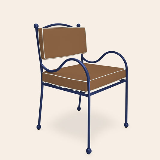 Panarea Armchair in Mare, Taupe & White Upholstery