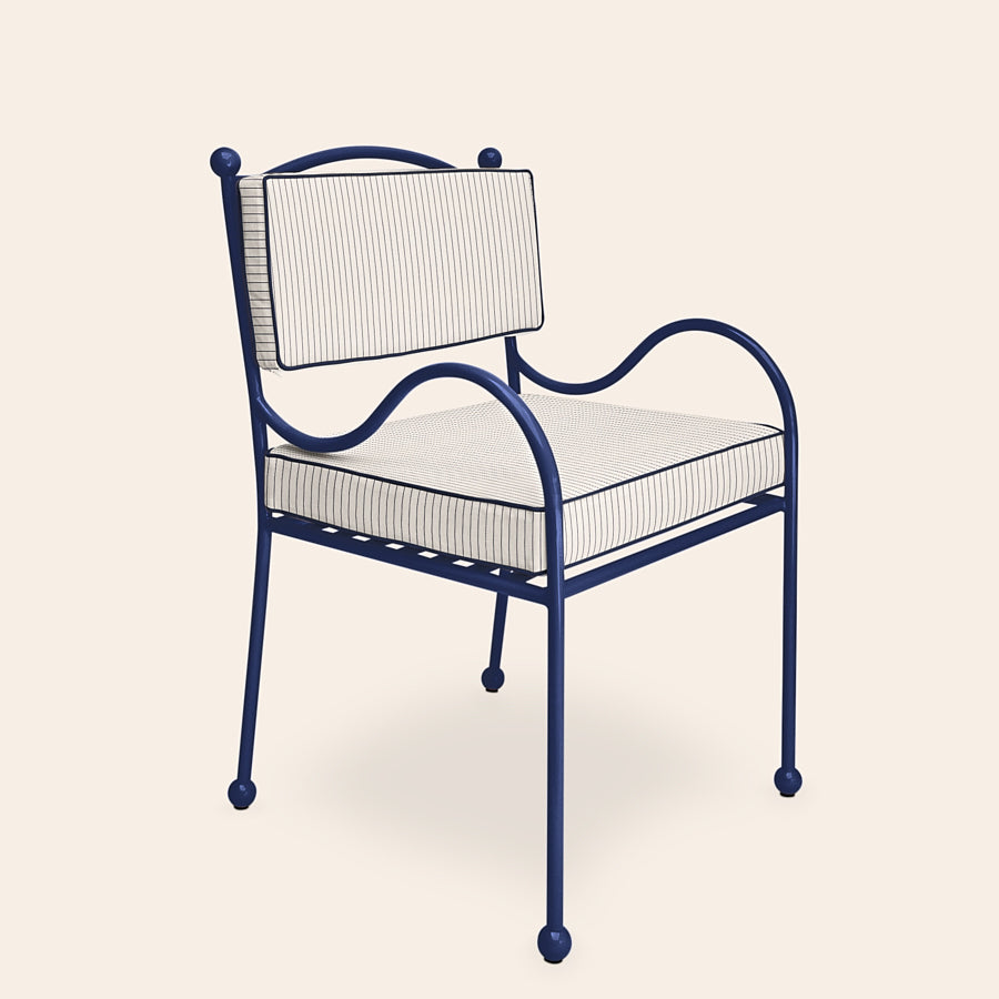 Panarea Armchair in Mare, Blue & White Upholstery