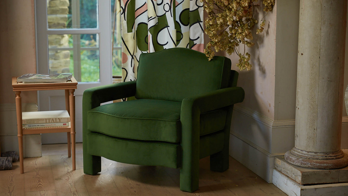 Elio Armchair, Zucchini Velvet
