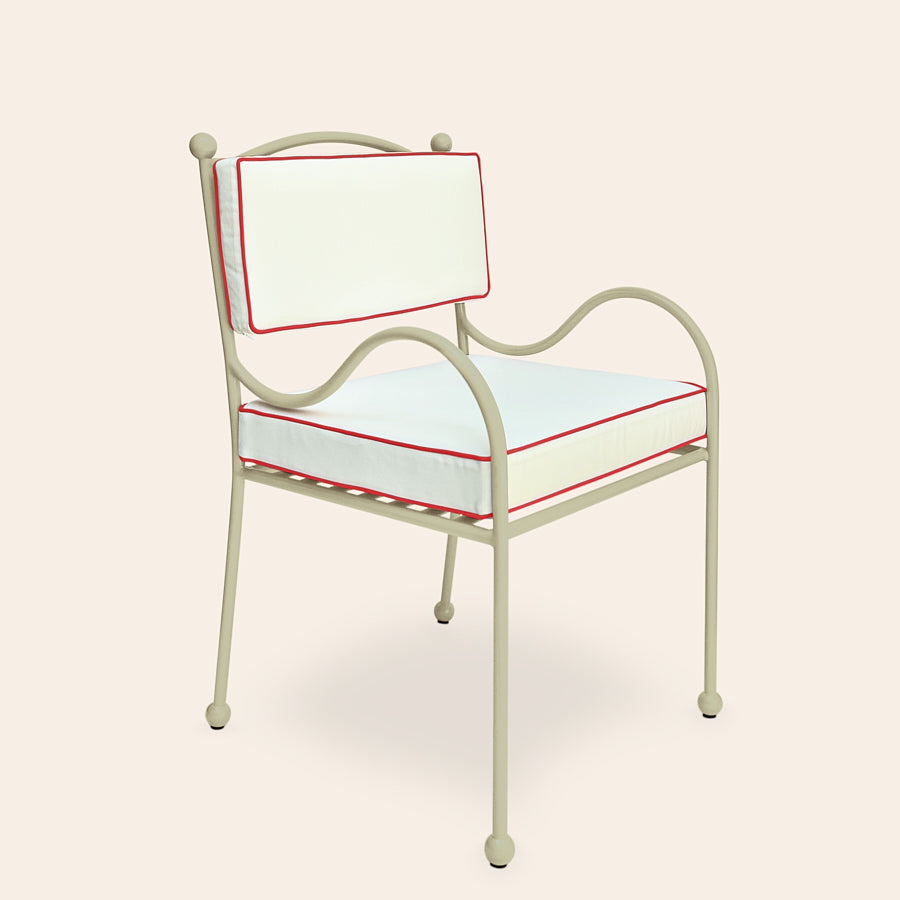 Panarea Armchair in Gelato, Red & White Upholstery