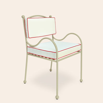 Panarea Armchair in Gelato, Red & White Upholstery
