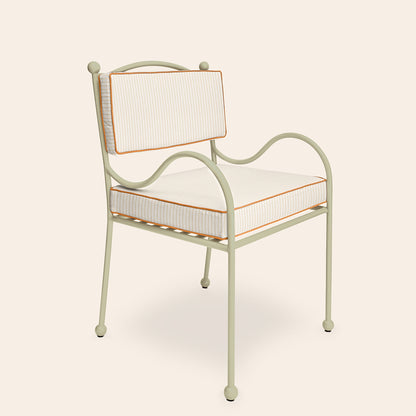 Panarea Armchair in Gelato, Orange & Cream Striped Upholstery