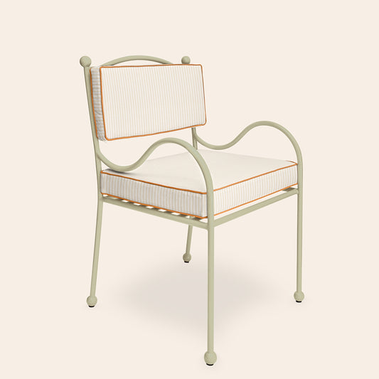 Panarea Armchair in Gelato, Orange & Cream Striped Upholstery