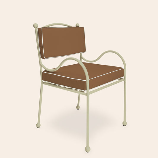 Panarea Armchair in Gelato, Taupe & White cushions