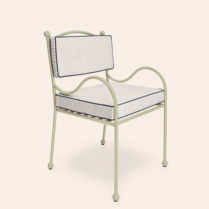 Panarea Armchair in Gelato, Blue & Cream Striped Upholstery