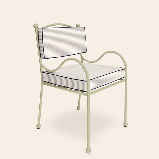Panarea Armchair in Gelato, Blue & Cream Striped Upholstery
