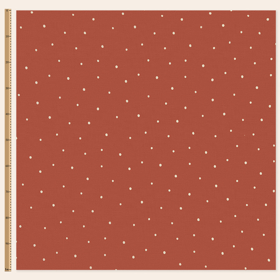 Dolce Daisies Fabric, Red Velvet, Sample
