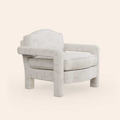 Elio Armchair, Raphia, Powder