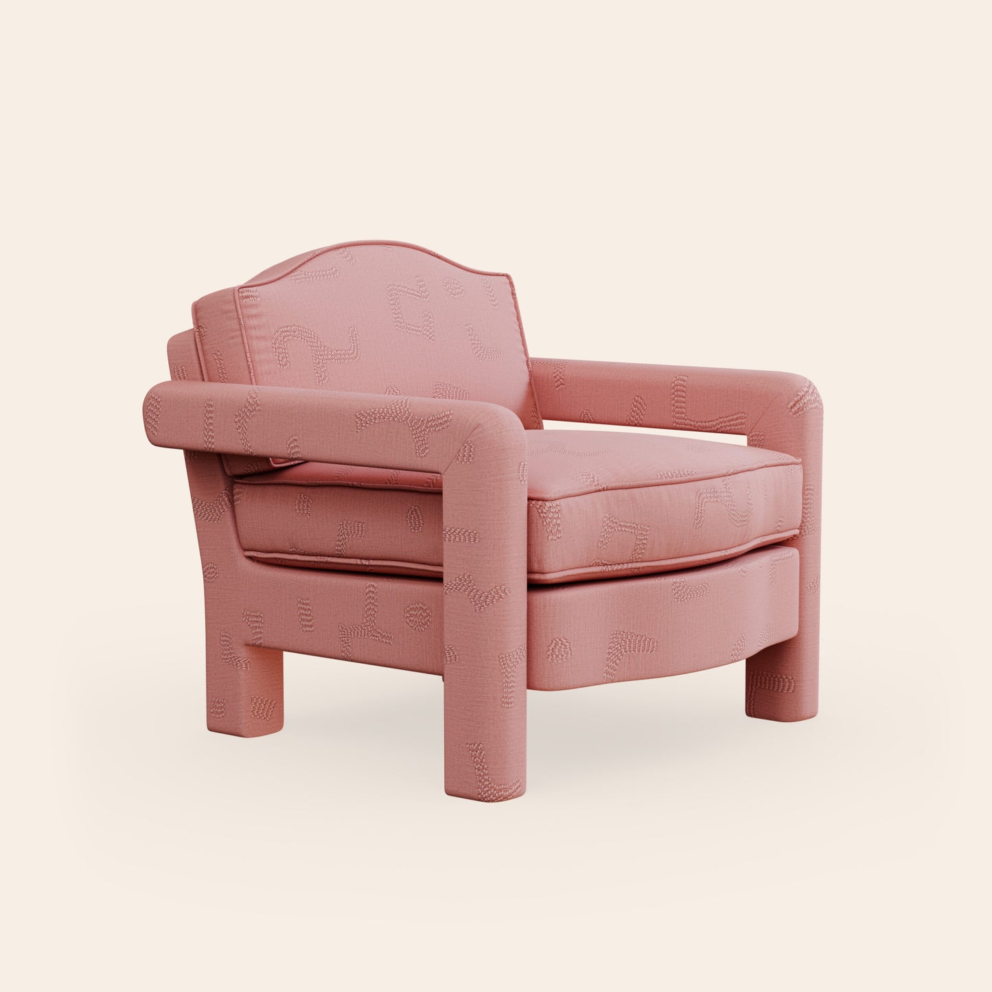 Elio Armchair, Raphia, Clay