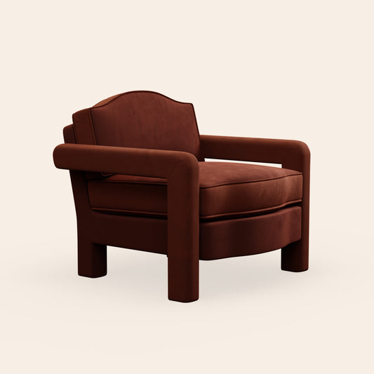 Elio Armchair, Cinnamon Velvet