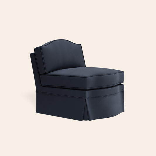 Felix Slipper Chair, Prussian Linen
