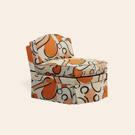 Felix Slipper Chair, Tangerine