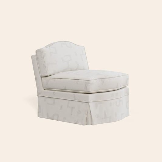 Felix Slipper Chair, Raphia, Powder