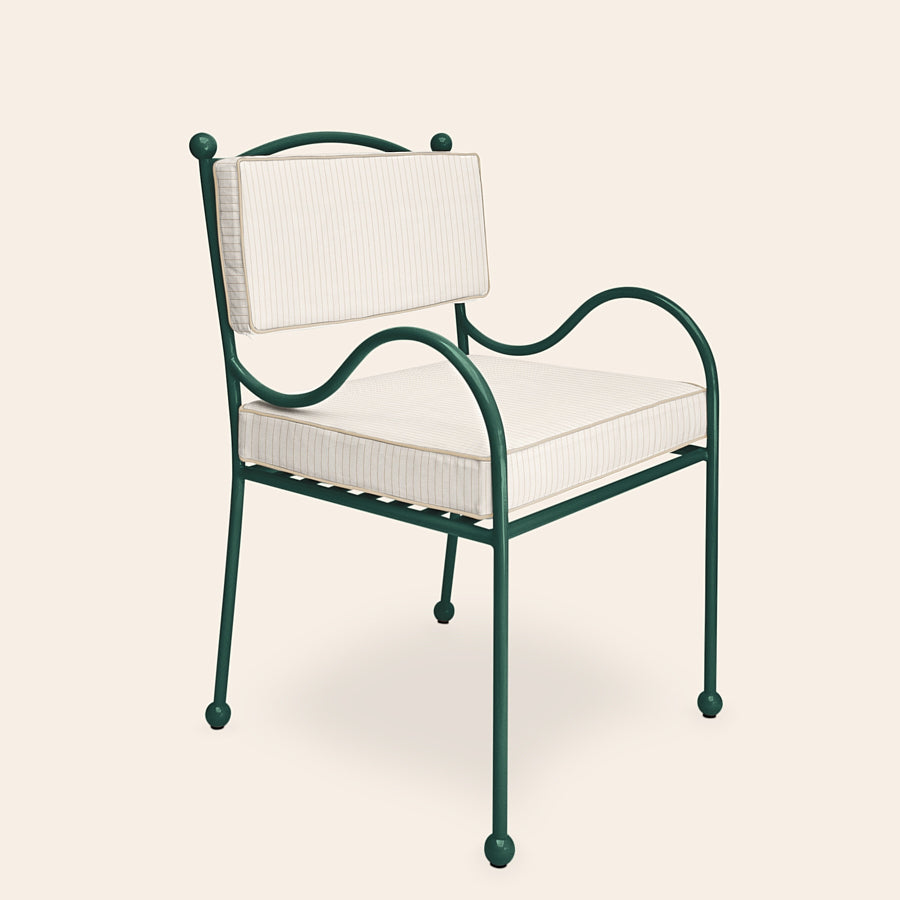 Panarea Armchair in Isola, Cream & Taupe Striped Upholstery