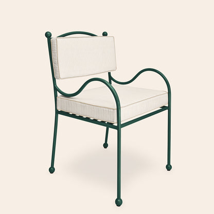 Panarea Armchair in Isola, Cream & Taupe Striped Upholstery