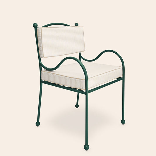 Panarea Armchair in Isola, Cream & Taupe Striped Upholstery