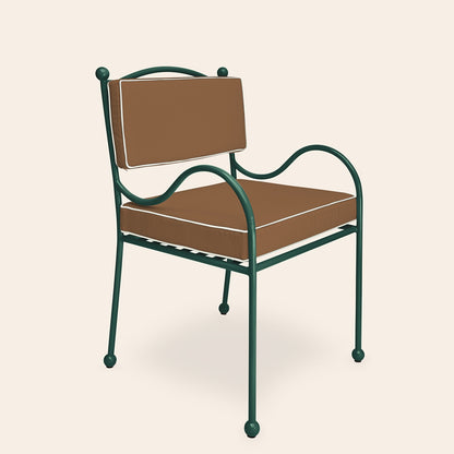 Panarea Armchair in Isola, Taupe & Cream Upholstery