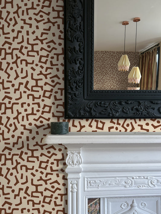 Raphia Wallpaper, Tobacco, Roll