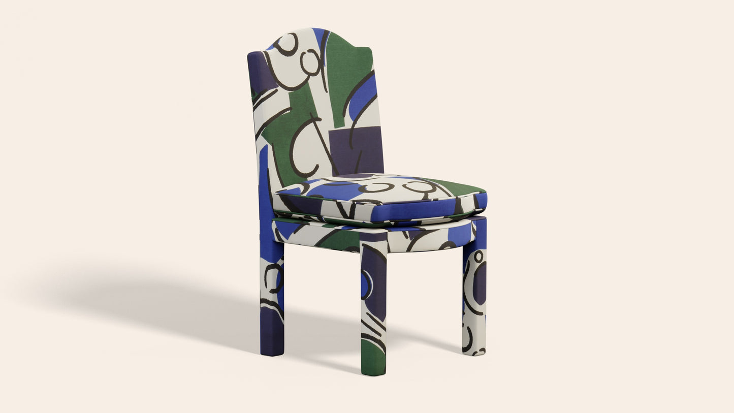 Pair of Leo Dining Chairs, Seaweed