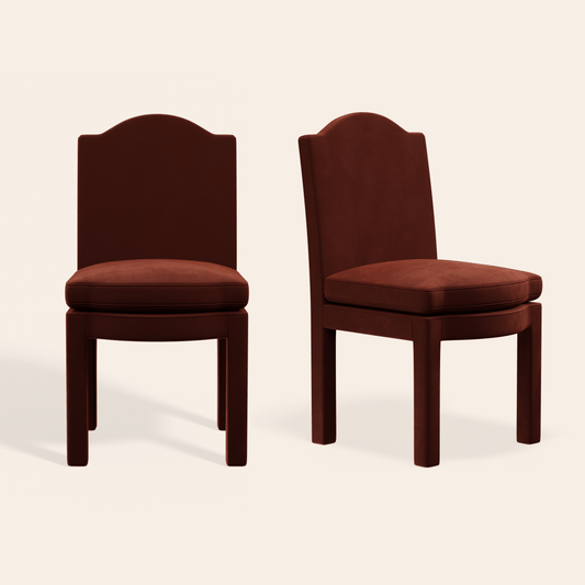 Pair of Leo Dining Chairs, Cinnamon Velvet