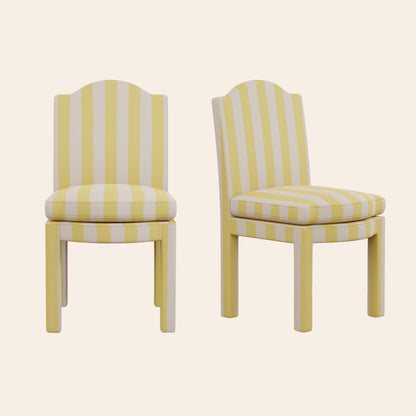 Pair of Leo Dining Chairs, Citron