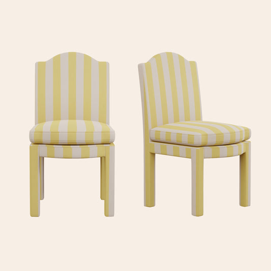 Pair of Leo Dining Chairs, Citron
