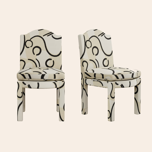 Pair of Leo Dining Chairs, Coconut
