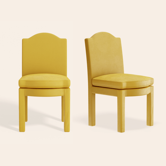 Pair of Leo Dining Chairs, Daffodil Velvet