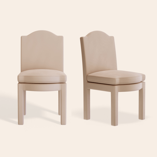 Pair of Leo Dining Chairs, Rose Linen