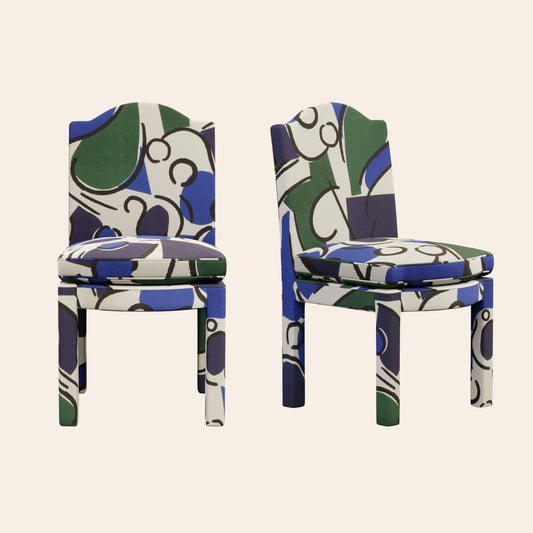 Pair of Leo Dining Chairs, Seaweed