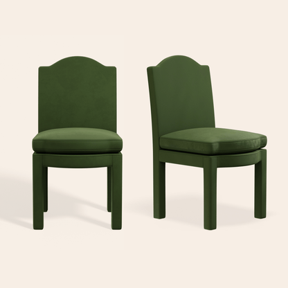 Pair of Leo Dining Chairs, Zucchini Velvet