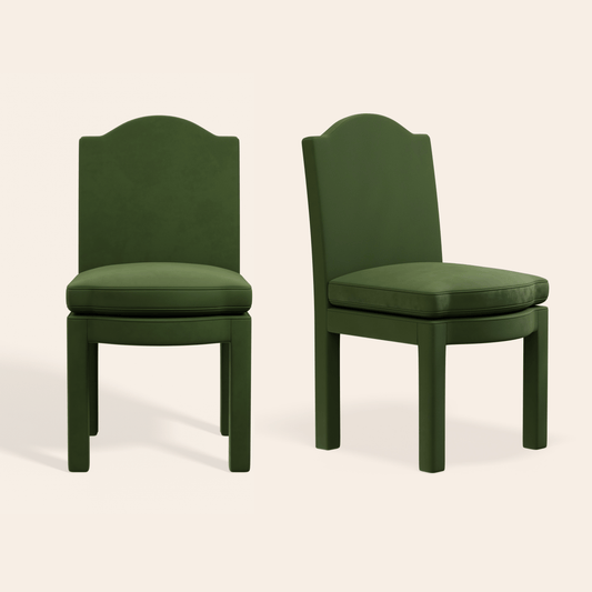 Pair of Leo Dining Chairs, Zucchini Velvet