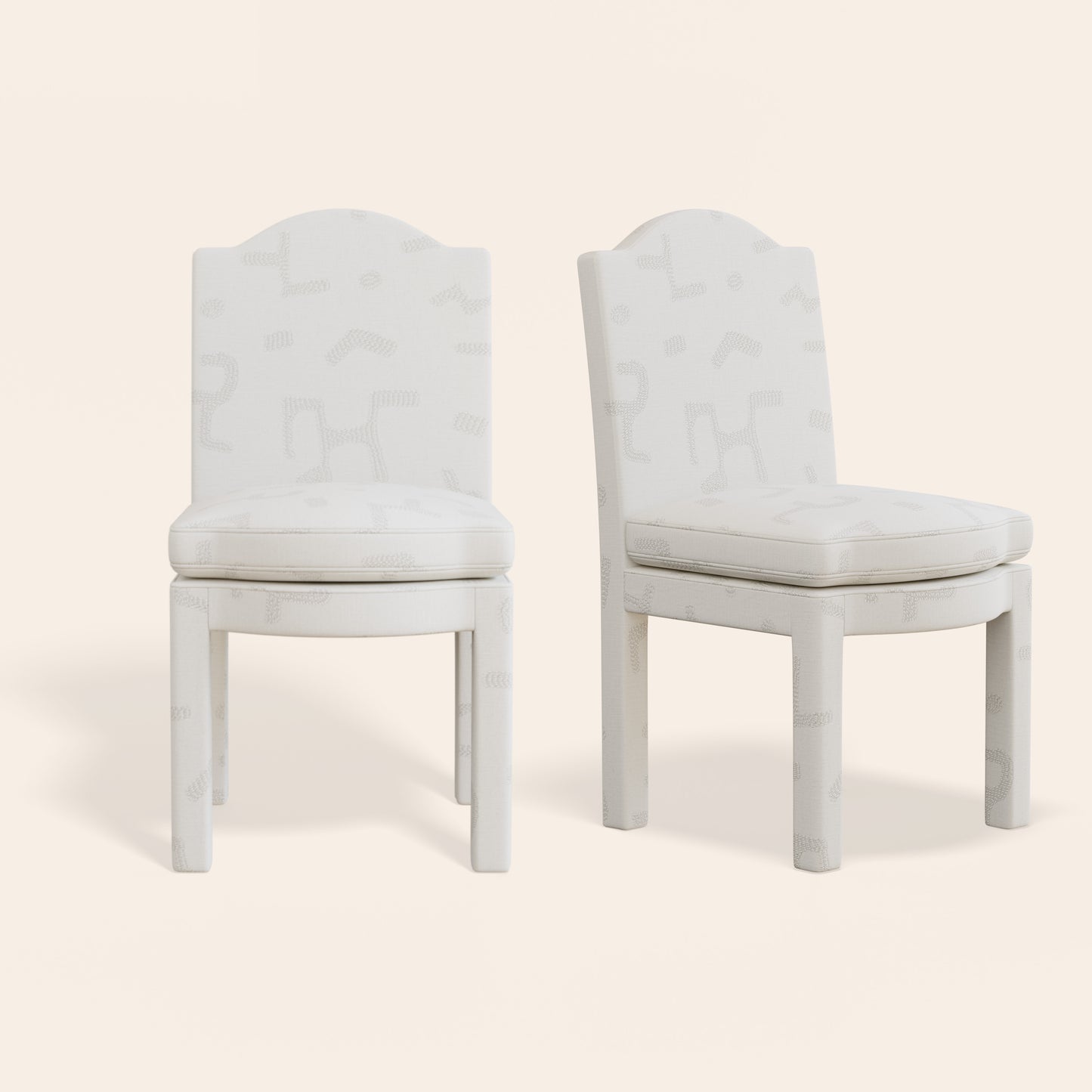 Pair of Leo Dining Chairs, Powder