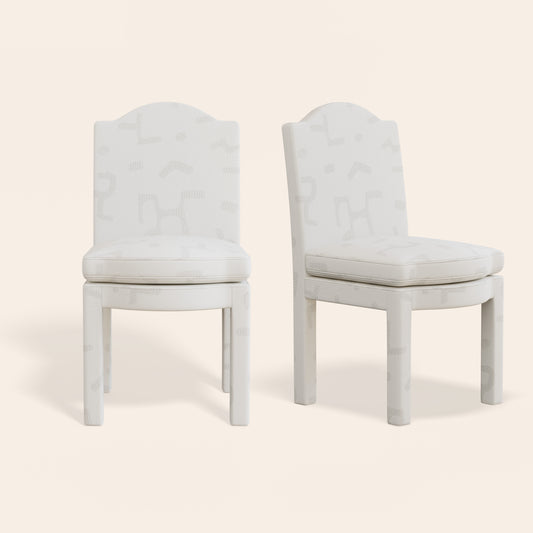 Pair of Leo Dining Chairs, Powder
