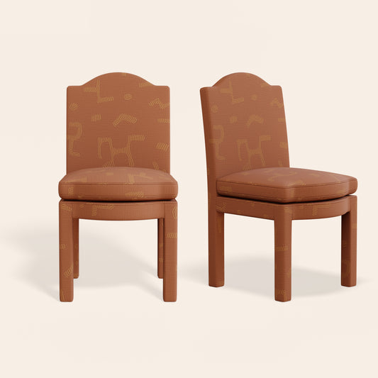 Pair of Leo Dining Chairs, Tobacco