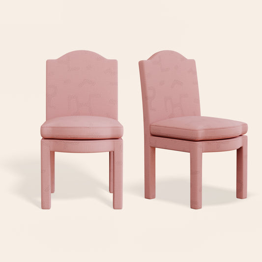 Pair of Leo Dining Chairs, Clay