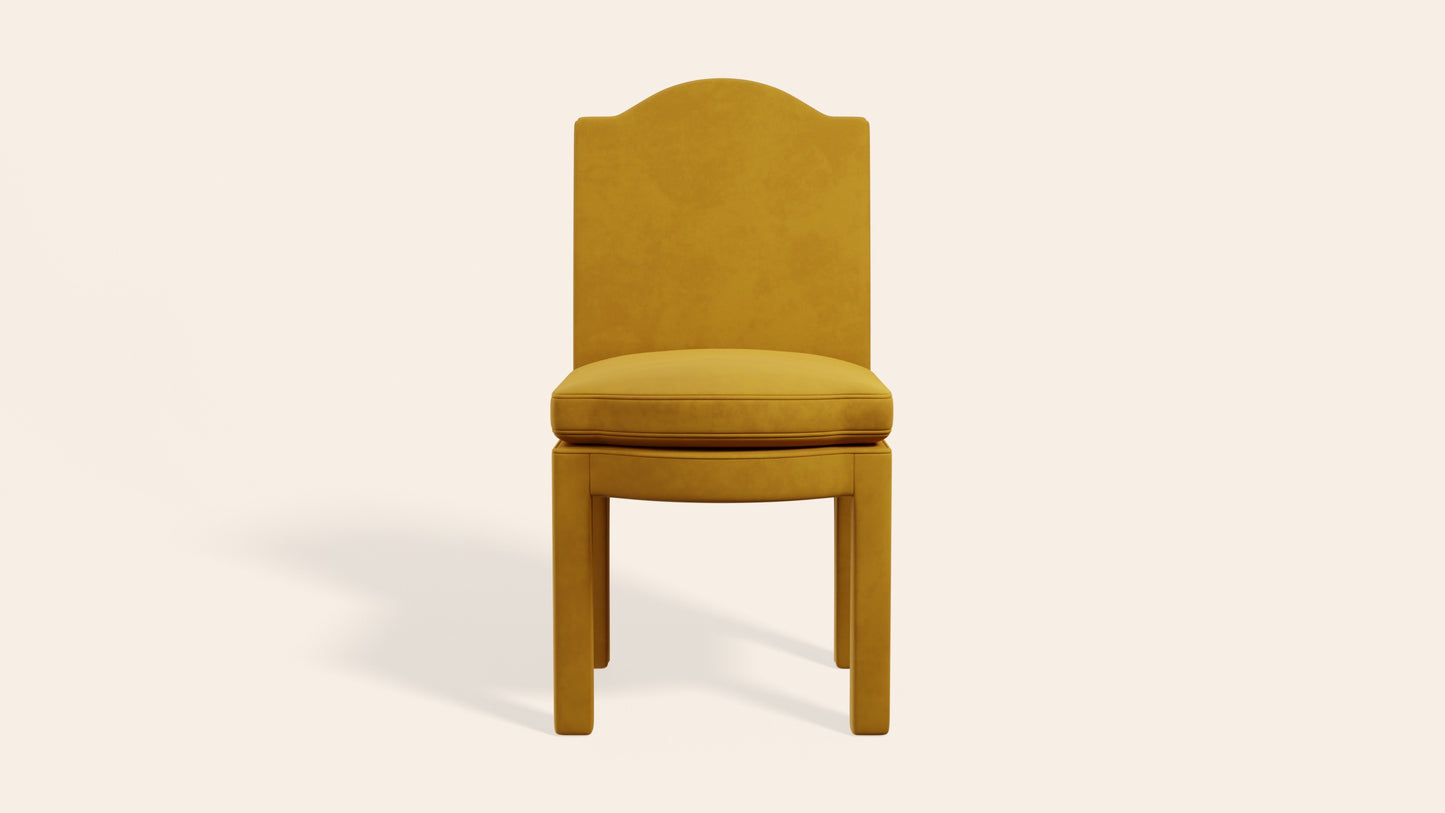 Pair of Leo Dining Chairs, Turmeric Velvet