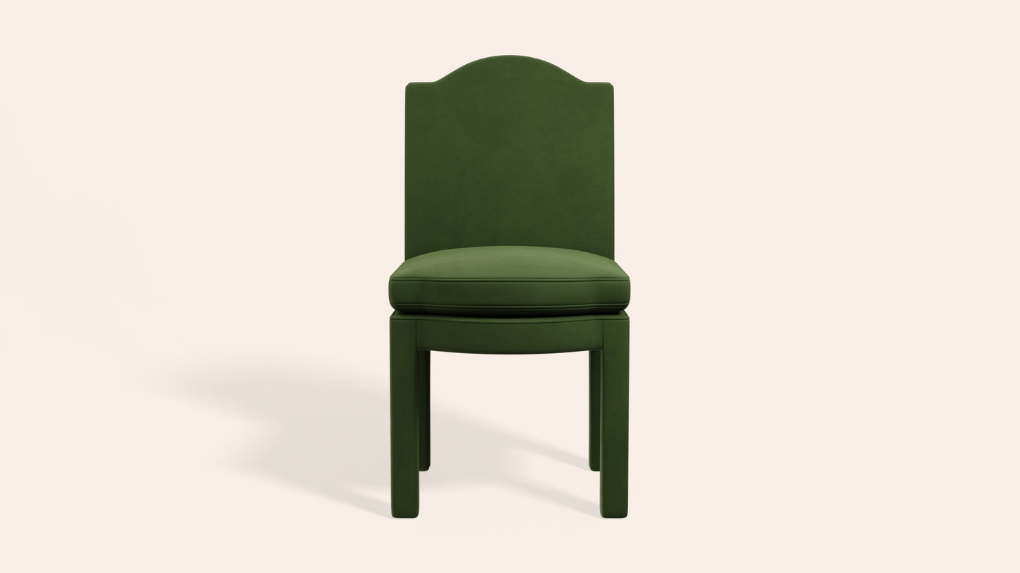 Pair of Leo Dining Chairs, Zucchini Velvet