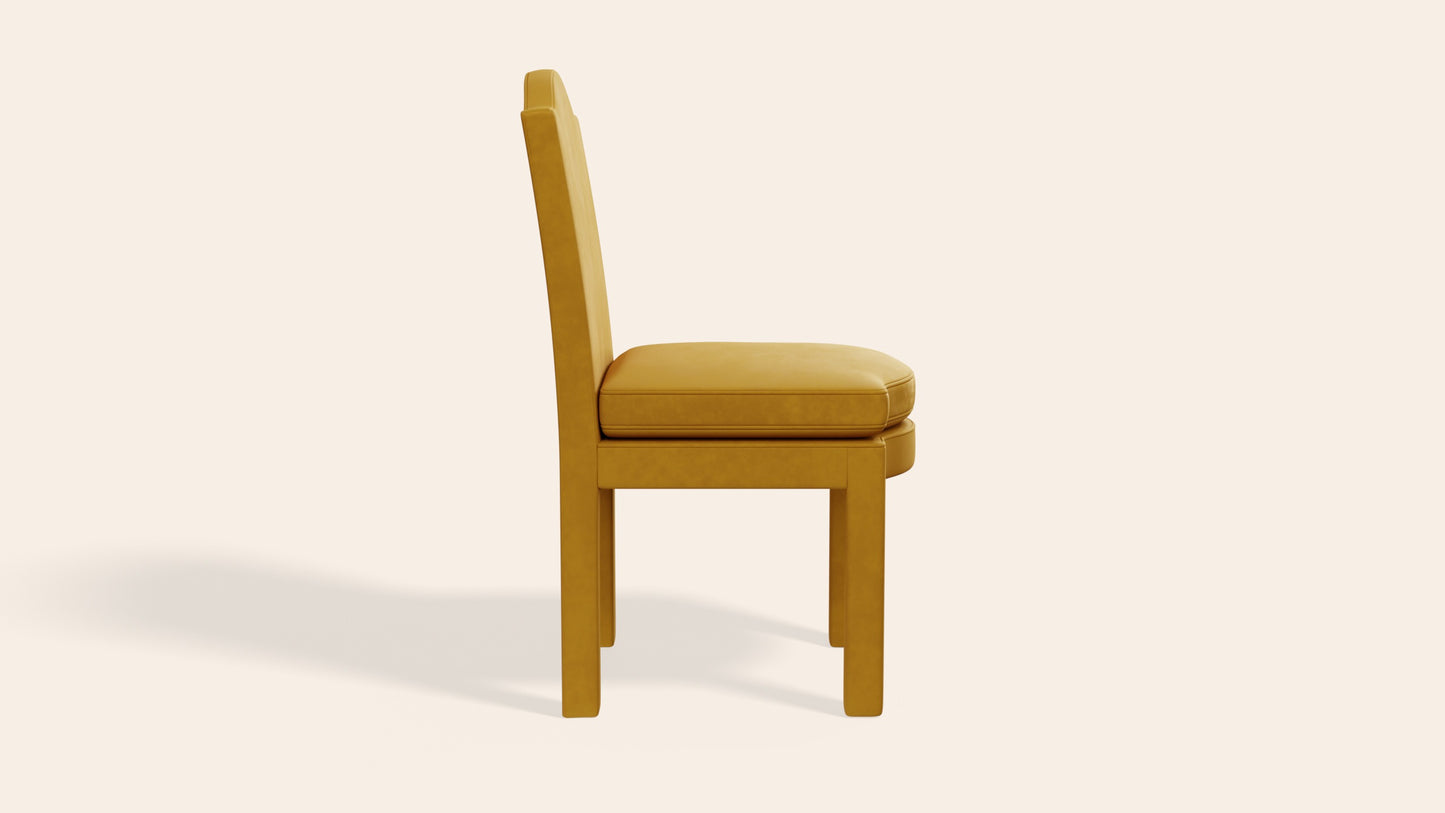 Pair of Leo Dining Chairs, Turmeric Velvet