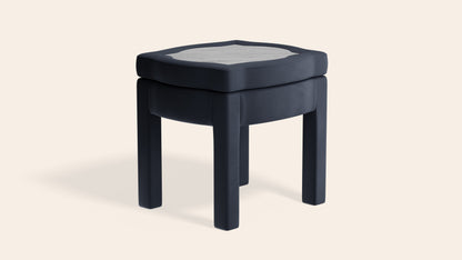Piero Footstool, Prussian Linen