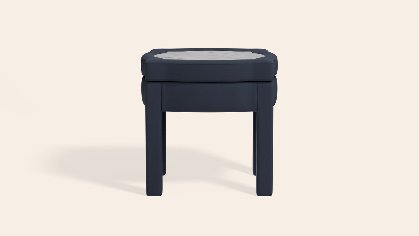 Piero Footstool, Prussian Linen