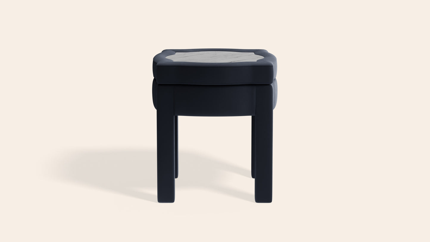 Piero Footstool, Prussian Linen