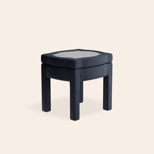 Piero Footstool, Prussian Linen