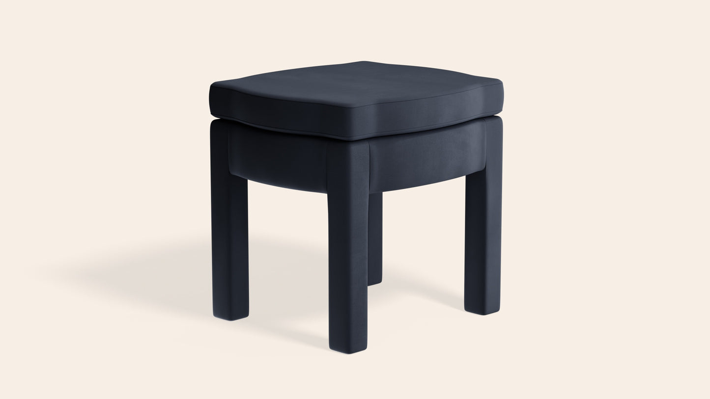Piero Footstool, Prussian Linen