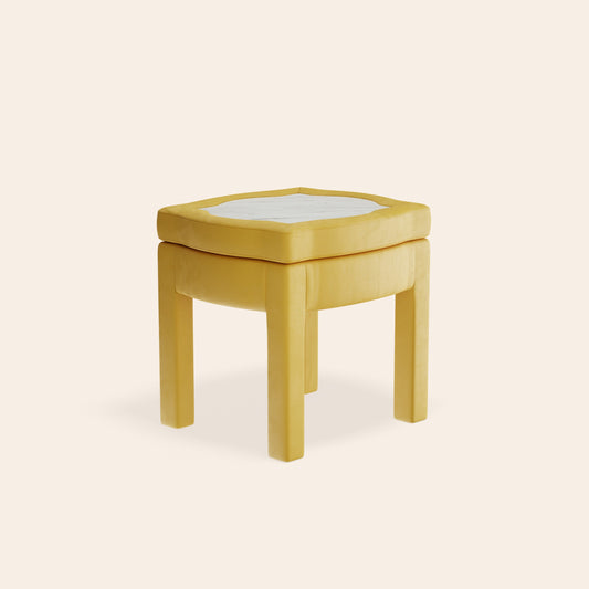 Piero Footstool, Daffodil Velvet