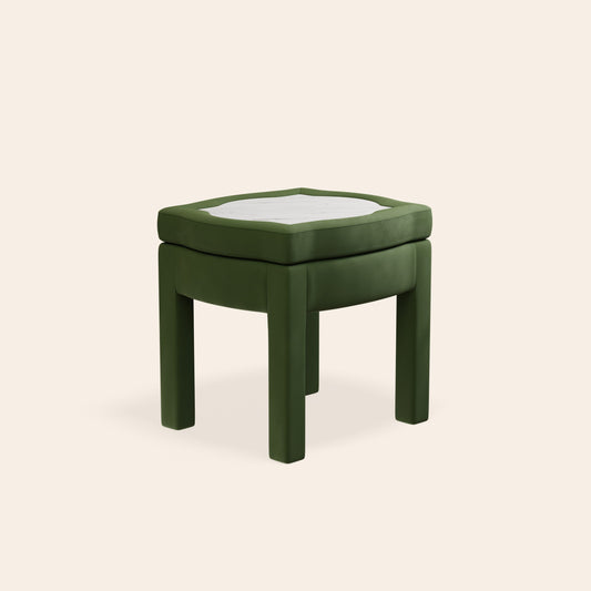 Piero Footstool, Zucchini Velvet