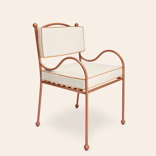 Panarea Armchair in Spritz, Orange & White Upholstery