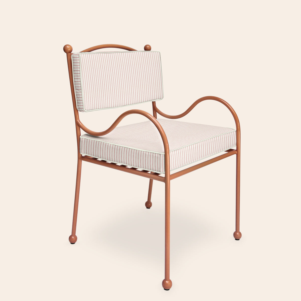Panarea Armchair in Spritz, Red & White Upholstery